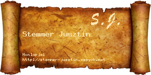 Stemmer Jusztin névjegykártya